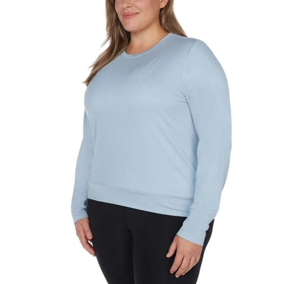 NWT Lukka Lux Women's 2 Pack Long Sleeve T-Shirt Blue/Black Size L $40 H397 - Picture 2 of 5